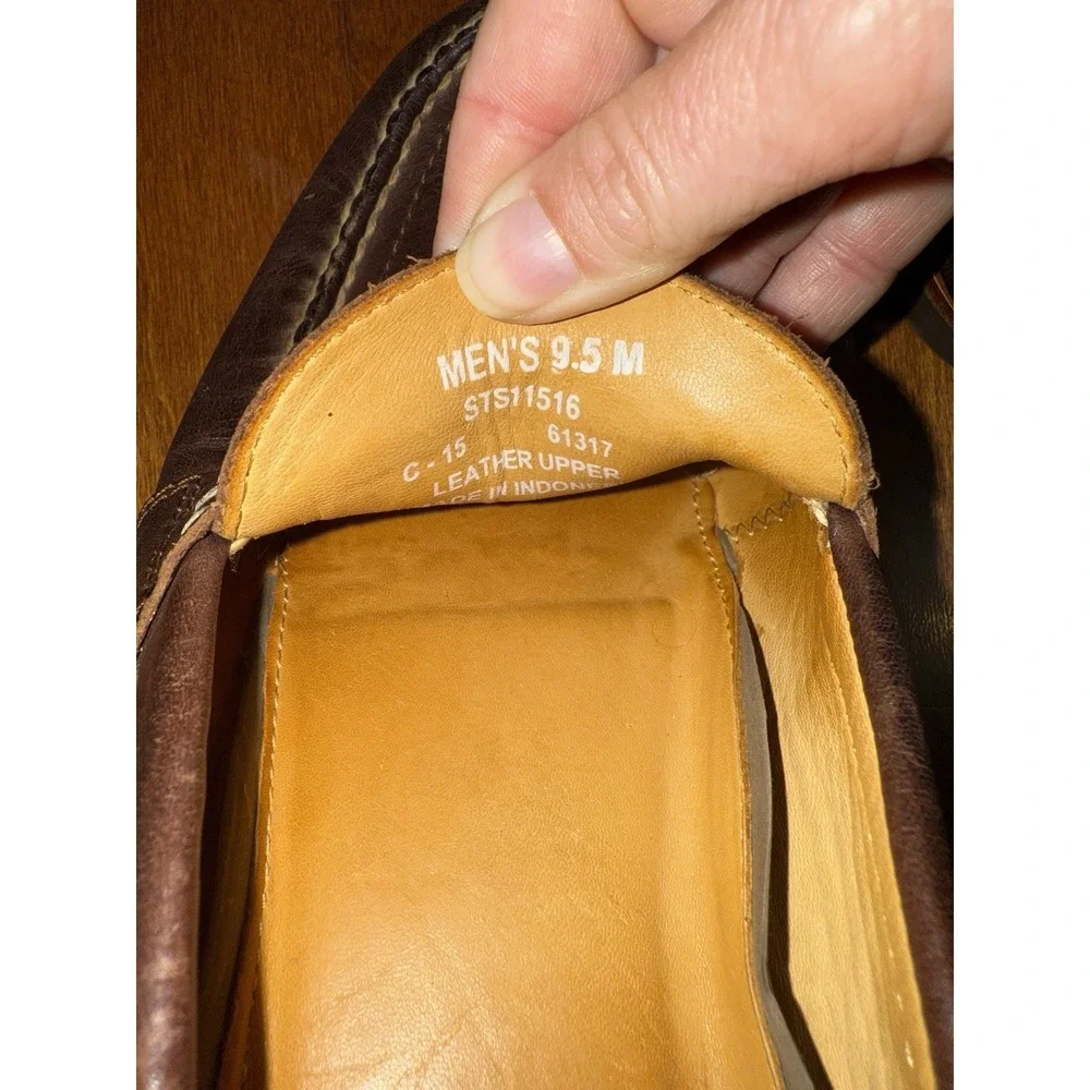 Gold Cup Sperry Brown Leather Penny Loafer Top Slider Men's 9.5M Classic Preppy